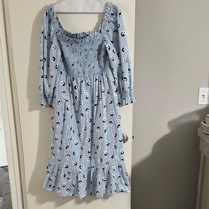 kate spade Light Blue  Smocked Midi Dress